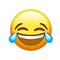 Emoji yellow face lol laugh and crying tear icon