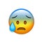 emoji yellow headache spooky face with tear icon
