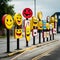 Emojis bringing life to urban signages