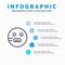 Emojis, Emoticon, Hungry, School Line icon with 5 steps presentation infographics Background