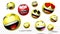 Emojis/ emoticons - different facial expressions - 3D rendering