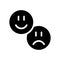 Emojis faces silhouette style icon