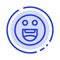 Emojis, Happy, Motivation Blue Dotted Line Line Icon