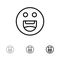 Emojis, Happy, Motivation Bold and thin black line icon set