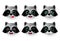 Emojis raccoon face vector set. Raccoons emoticon animal faces