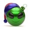 Emoticon alien Santa Claus Christmas ball hat smiling avatar