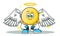 Emoticon angel mascot vector cartoon illustration