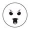 Emoticon angry face isolated icon