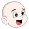 Emoticon baby boy head is feeling happy laughing happy