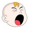 Emoticon baby boy head opening mouth yawning sleepy