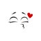 Emoticon blowing kiss isolated kissing emoji face
