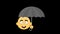 emoticon character yellow umbrella rainy day