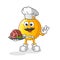 Emoticon chef with meat mascot. cartoon vector