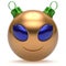 Emoticon Christmas ball smiley alien face Happy New Year