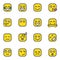 Emoticon collection, Emoji flat icons set