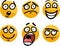 Emoticon or emotions set cartoon illustration