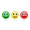 Emoticon evaluation feedback icon, smiley different mood. Vector