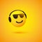 Emoticon, Face With Sunglasses and Headphones