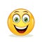 Emoticon with happy face.