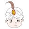 Emoticon head boy wearing arabic turban on his head