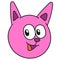 Emoticon head smile cat. doodle icon image