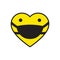 Emoticon heart with mask
