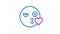 Emoticon kisses with heart and winking. Animated doodle emoticon. Alpha channel