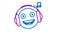 Emoticon listens to music with headphones option five. Animated doodle emoticon. Alpha channel