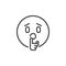 Emoticon making silence outline icon