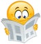 Emoticon with newspaper