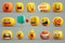 Emoticon set with speech bubbles and emoticons