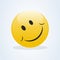 Emoticon showing a true sense of happiness vector. Smile icon template design