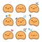 Emoticon smile collection. Cheerful, happy emotions. Vector illustration. Stock image.