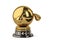 Emoticon with tears gold trophy.3D illustration.