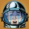 Emoticon tears roar Emoji face man astronaut retro