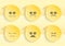 Emoticon tired set, emoji paper cut vector