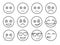 Emoticon vector illustration. Set emoticon face on a white background. Collection emotions Line style. Different emotions