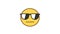 Emoticon wearing glasses and serious. Animated Emoticons. Alpha channel