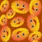 Emoticons cartoon with smile seamless pattern