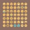 Emoticons collection. Flat emoji set. Cute smileys icon pack. Vector illucttration.