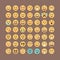 Emoticons collection. Flat emoji set. Cute smileys icon pack. Vector illucttration