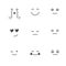 Emoticons Collection. Set of Emoji. Monochrome thin line style. Different Emoticons. Vector smile face icons