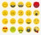 Emoticons, emoji, smiley flat vector set