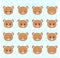 Emoticons, emoji, smiley set, colorful Sweet Kitty Little cute kawaii anime cartoon bear cub different emotions mascot sticker Hap