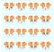 Emoticons, emoji, smiley set, colorful Sweet Kitty Little cute kawaii anime cartoon dog, puppy different emotions mascot sticker H
