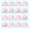Emoticons, emoji, smiley set, colorful Sweet Kitty Little cute kawaii anime cartoon fluffy lamb girl different emotions mascot sti