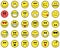 Emoticons flat collection cartoon isolated