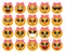 Emoticons girl round set