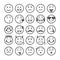 Emoticons Sign Black Thin Line Icon Set. Vector