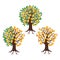 Emoticons. Three trees with funny and sad smiles. Likes on social networks